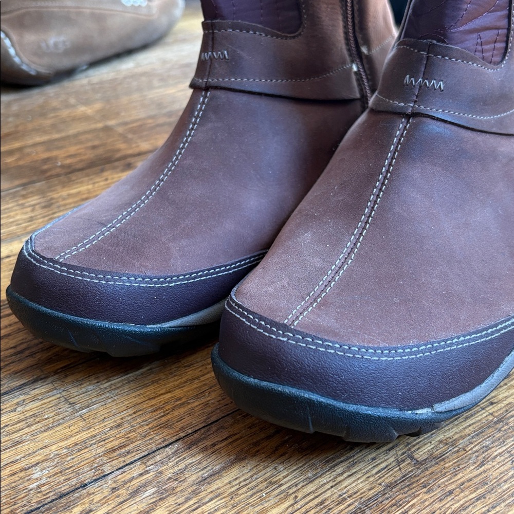 Merrell winter boots lined calf high pull on side zip burgundy 9 cabincore cozy - Picture 6 of 14